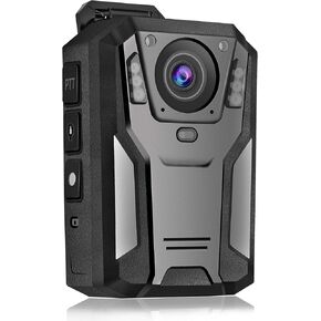 JWKG P100 2K Police Body Camera 64GB Body Cam 12 Hours Continuous Recording USB-C Infrared Night Vision Waterproof Shockproof Lightweight Data-encrypt for Law Enforcement Record