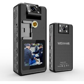 A53 Body Camera for Police, Bodycam with 180° Rotatable Lens