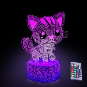 Unicorn 3D LED Night Light - Remote & Touch Control, Multi-Color Changing - USB or Battery Powered, Kids Illusion LED Bedside Lamp for Girls Room Decor, Magical Unicorn Gift for Kids