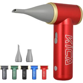 منفضة هواء كهربائية KiCA Jetfan 2.0 للكمبيوتر/لوحة المفاتيح/تنظيف المنزل/عدسة الكاميرا/التخييم/شواء/السيارة/صالون الحلاقة/تجفيف الشعر، 100000 دورة في الدقيقة، فوهة مطورة/عمر البطارية، أداة بديلة للهواء - أسود in Kuwait