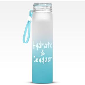 Borosilicate Glass Water Bottles with Cup-Function Lid, Wide Mouth BPA Free 100% Leak Proof & Reusable with Protective Neoprene Sleeve and Carry Loop(Multi-Color (Pack of 4), 500ml)