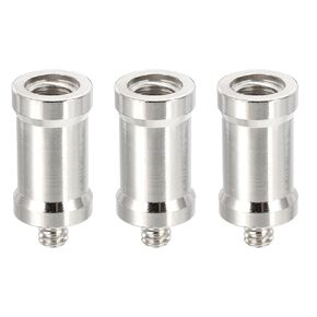 PATIKIL Camera Spigot Screws Converter 3/8" to 1/4" Female to Male, 3 Pack Tripod Screws Adapter Spigot Stud for Light Stand Hot Shoe Cold Shoe Adapter Ball Head Flash, Silver