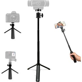 ترايبود كاميرا ويب للمكتب ، ترايبود Khazylorr Mini لـ WebCam ثلاثيات صغيرة قابلة للتمديد للكاميرا 5 مستويات تعديل 360 دوارة ، كاميرا الويب المكتبية من أجل كاميرا الويب الخاصة بـ Logitech iPhone Samsung و Action Camera