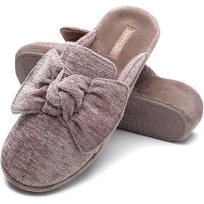 Wedge Style Slippers for Women Elegant House Shoes with Bow Indoor Outdoor Slides
