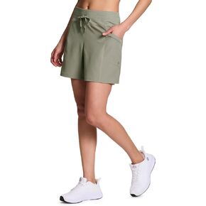 RBX Woven Short for Women, Knit Waistband Quick Drying Walking Short with Pockets for Everyday Wear, Workouts, Hiking