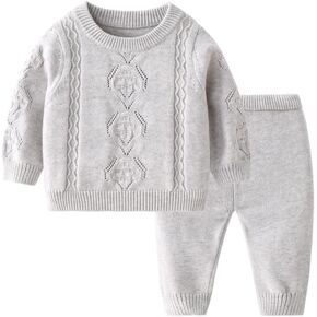 Newborn Baby Boy Knit Sweater and Pants Set, 2 Piece