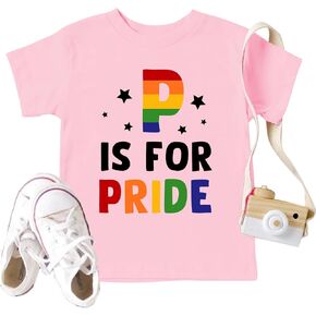 Toddler Pride Shirt for Boy Girl Kids Rainbow Heart Graphic Short Sleeve Love is Love Print Summer Children Casual Tops
