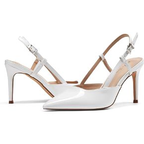 Elisabet Tang Women's Closed Toe Slingback Pointed Toe Stiletto Heel Pump Dress Shoes Buckle Strap Party Pumps Sexy
