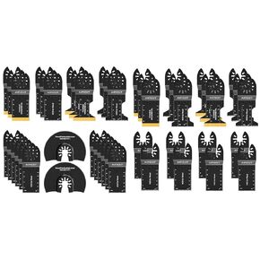46 Pcs Oscillating Saw Blades, Professional Universal Titanium Multitool Blades for Wood Plastics Metal, Quick Release Multi Tool Blades Kits Fit Dewalt Ryobi Milwaukee Rockwell Fein