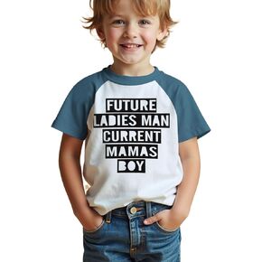 BOUTIKOME Toddler Boys Mothers Day Shirts Future Ladies Man Current Mama's Boy T-Shirt Kids Short Sleeve Tee Baby Summer Top
