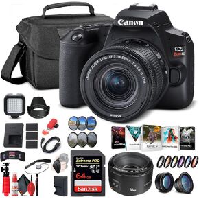 Canon EOS Rebel SL3 DSLR كاميرا مع عدسة 18-55 مم (أسود) (3453C002)