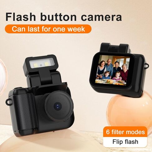 Retro Snap Camera，Mini Nostalgic Vintage View Camera，Tiny Snaps Camera，Keychain Digital Photo Camera，Llavero Mini CáMara Retro，1080p Hd with Led Flash Light (16G) in Kuwait