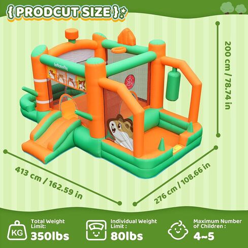 Bounce House Inflatable Waterslide Kids Bouncy Catle Dual Slides Water Park with Slip and Slide, Water Gun, Ball Pit for Wet and Dry in Saudi Arabia