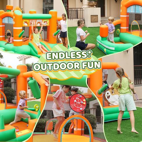 Bounce House Inflatable Waterslide Kids Bouncy Catle Dual Slides Water Park with Slip and Slide, Water Gun, Ball Pit for Wet and Dry in Saudi Arabia