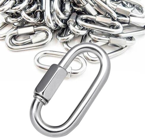 12Pcs 3/16Inch Quick Link 304 Stainless Steel,M5 Chain Link Oval Threaded,D Shape Repair Chain,648 Lbs Capacity,Large Dog Chain,Camping Equipment in Saudi Arabia