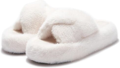 Open Toe Slippers For Women House Platform Cute Indoor Bedroom Fuzzy Shoes Home Summer Height-Increasing Slippers Cozy Fluffy Outdoor Bridal Bridesmaid Slides Trendy Gift in Kuwait