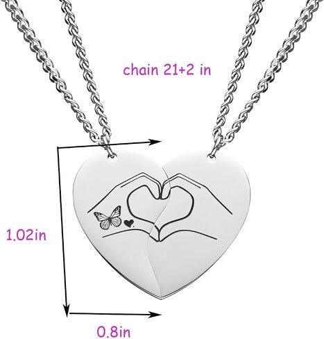 Heart Hands Gesture Best Friends Matching BFF Necklaces for 2 Women Bestie Sister TS Inspired Stuff Friendship Jewelry Merch Gift for 2 Music Lover birthday gifts for superstar signature fans in Saudi Arabia
