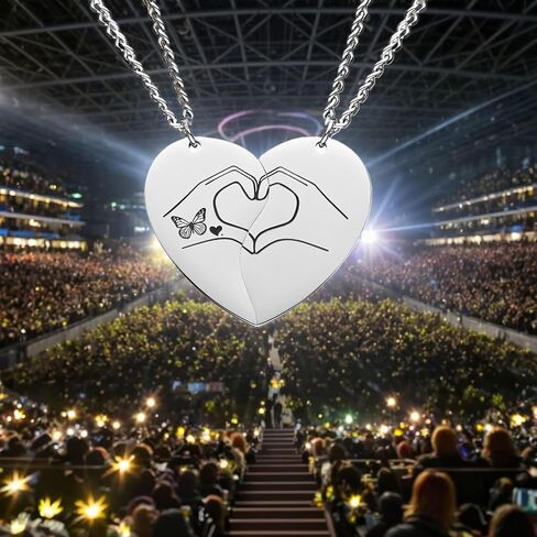 Heart Hands Gesture Best Friends Matching BFF Necklaces for 2 Women Bestie Sister TS Inspired Stuff Friendship Jewelry Merch Gift for 2 Music Lover birthday gifts for superstar signature fans in Saudi Arabia