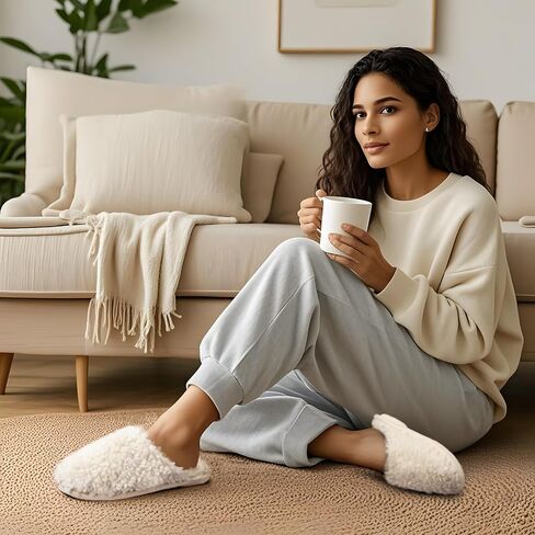 ULTRAIDEAS Women's Indoor Fuzzy Slippers, Ladies Lightweight Cozy Memory Foam House Shoes in Saudi Arabia