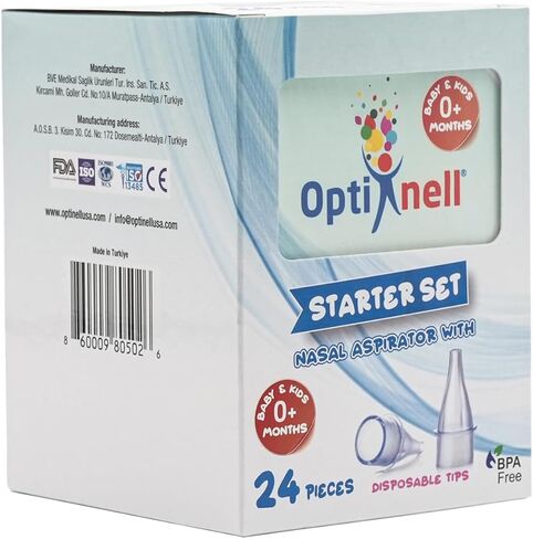 Nasal Aspirator for Baby and Syringes - Nasal Irrigator Bundle with 24 Disposable Tips and 4 Nasal Syringes for Babies | Manual Control & Portable Design (Starter Kit) in Saudi Arabia