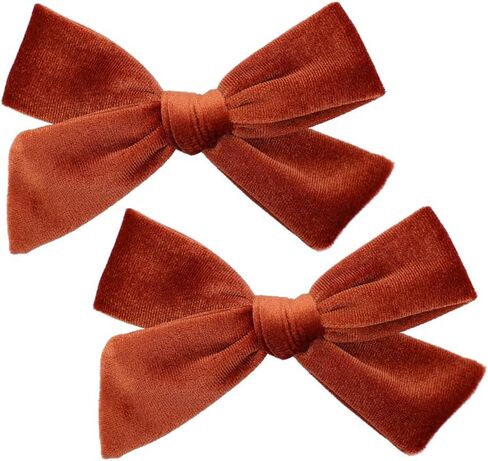 Vintage Velvet Bow Hair Clips for Baby Girl Kids Women Fall Velvet Christmas Hair Bows Barrettes Accessories (2 pcs Black) in Kuwait