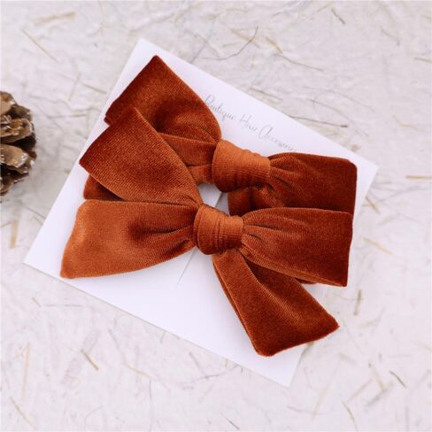 Vintage Velvet Bow Hair Clips for Baby Girl Kids Women Fall Velvet Christmas Hair Bows Barrettes Accessories (2 pcs Black) in Kuwait