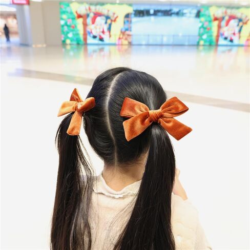Vintage Velvet Bow Hair Clips for Baby Girl Kids Women Fall Velvet Christmas Hair Bows Barrettes Accessories (2 pcs Black) in Kuwait