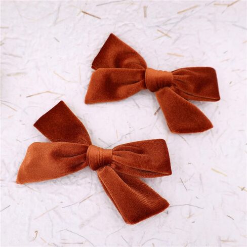 Vintage Velvet Bow Hair Clips for Baby Girl Kids Women Fall Velvet Christmas Hair Bows Barrettes Accessories (2 pcs Black) in Kuwait