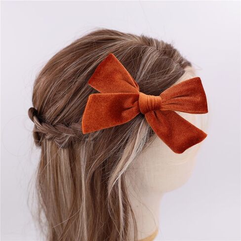 Vintage Velvet Bow Hair Clips for Baby Girl Kids Women Fall Velvet Christmas Hair Bows Barrettes Accessories (2 pcs Black) in Kuwait