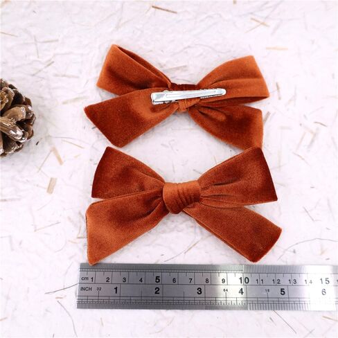 Vintage Velvet Bow Hair Clips for Baby Girl Kids Women Fall Velvet Christmas Hair Bows Barrettes Accessories (2 pcs Black) in Kuwait