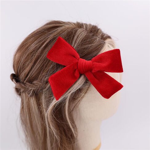 Vintage Velvet Bow Hair Clips for Baby Girl Kids Women Fall Velvet Christmas Hair Bows Barrettes Accessories (2 pcs Black) in Kuwait