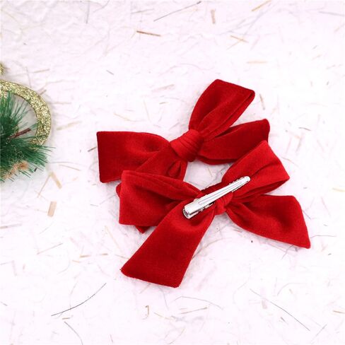 Vintage Velvet Bow Hair Clips for Baby Girl Kids Women Fall Velvet Christmas Hair Bows Barrettes Accessories (2 pcs Black) in Kuwait