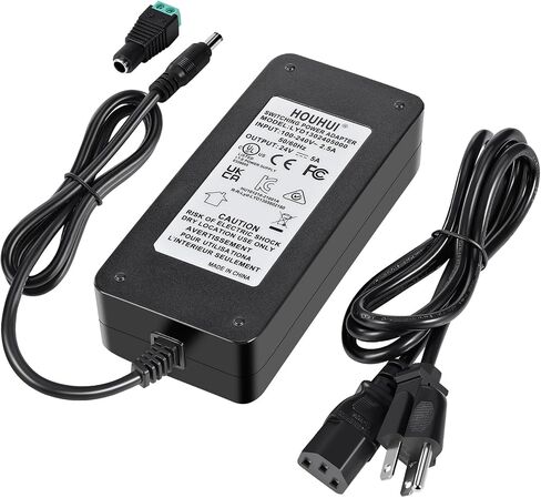 [UL مدرجة] محول إمداد الطاقة 24V 2.5A 60W ، 100-240V AC إلى 24 فولت 2.5 AMP DC CONTRICTER US WALL POWER ADAPTER LOWER in Kuwait