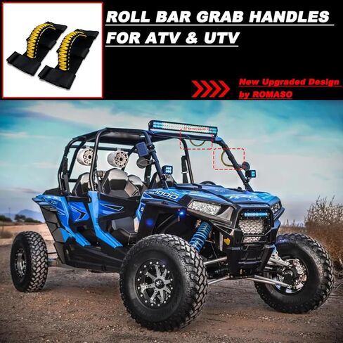 2 Pack UTV Grab Handles for 1.5-2 inch Bars- Roll Bar Grab Handles for UTV&ATV Compatible with Polaris RZR,Can Am,Kawasaki Mule,Honda Pioneer,Paracord Bar Handles,Black&Olive in Kuwait
