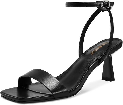 wetkiss Kitten Heels Women Heels Sandals Low Heels Cute Heels Strappy Heels Square Toe Heels Black Nude Gold in Kuwait