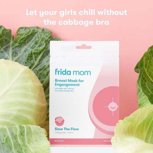 Frida Mom Breast Pads, Reusable Breast Mask for Engorgement, Made with Cabbage, Jasmine, & Sage, Breastfeeding Essentials, 2 Sheet Masks (Pack of 2) in Saudi Arabia