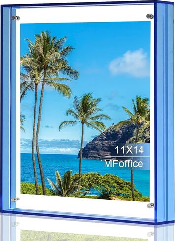 11x14 Picture Frames, Stunning Color Acrylic Photo Frame, Horizontal and Vertical Formats for Tabletop Display Poster Frame, Blue, 1Pack in Saudi Arabia
