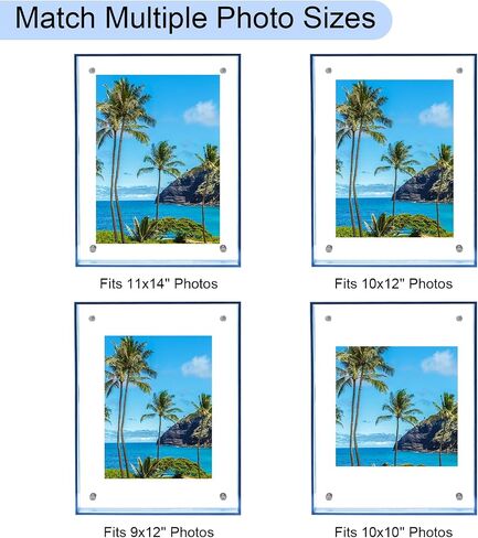11x14 Picture Frames, Stunning Color Acrylic Photo Frame, Horizontal and Vertical Formats for Tabletop Display Poster Frame, Blue, 1Pack in Saudi Arabia