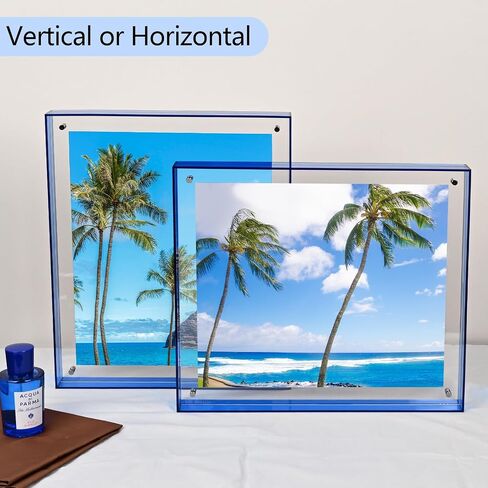 11x14 Picture Frames, Stunning Color Acrylic Photo Frame, Horizontal and Vertical Formats for Tabletop Display Poster Frame, Blue, 1Pack in Saudi Arabia