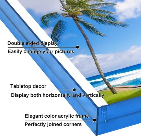 11x14 Picture Frames, Stunning Color Acrylic Photo Frame, Horizontal and Vertical Formats for Tabletop Display Poster Frame, Blue, 1Pack in Saudi Arabia