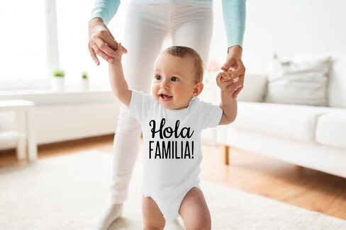 Belle Homie Hola Familia! - Funny Baby Essentials Bodysuit - Newborn Girl Outfits Cute Baby Boy Clothes in Kuwait