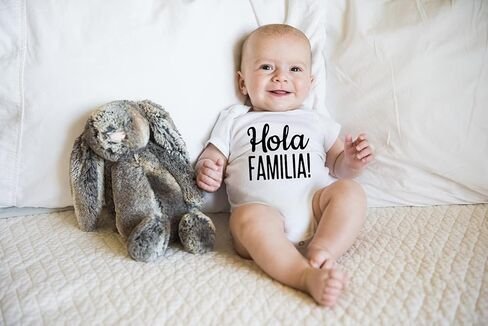 Belle Homie Hola Familia! - Funny Baby Essentials Bodysuit - Newborn Girl Outfits Cute Baby Boy Clothes in Kuwait