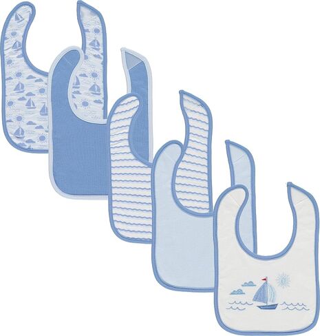 Cudlie 5-Pack Baby Bibs for Drooling Teething and Feeding Infants - Baby Drool Bibs for Baby Boys, Newborn Accessories, Baby Shower Gifts -Hello World in Saudi Arabia