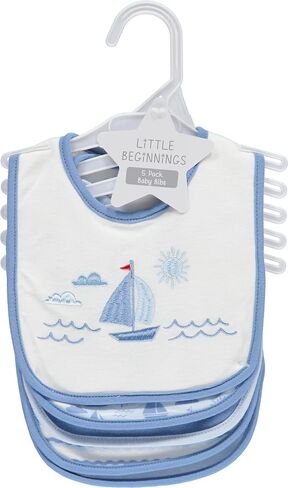 Cudlie 5-Pack Baby Bibs for Drooling Teething and Feeding Infants - Baby Drool Bibs for Baby Boys, Newborn Accessories, Baby Shower Gifts -Hello World in Saudi Arabia