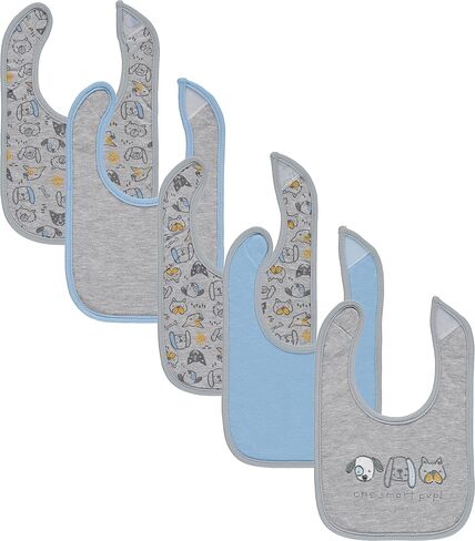 Cudlie 5-Pack Baby Bibs for Drooling Teething and Feeding Infants - Baby Drool Bibs for Baby Boys, Newborn Accessories, Baby Shower Gifts -Hello World in Kuwait