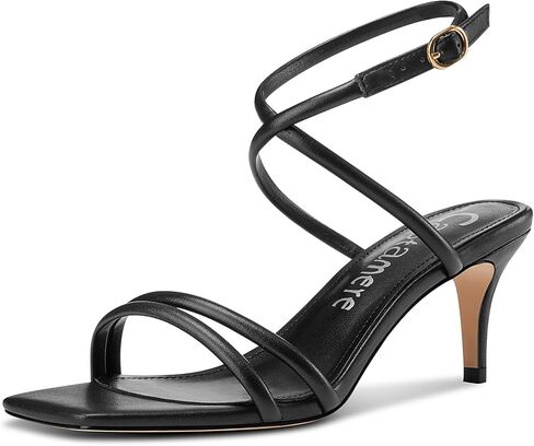Castamere Womens Mid Kitten Heel Open Square Toe Sandals Ankle Strap Cross-Strap Prom Dress Cute Summer 2.6 Inches Heels in Saudi Arabia