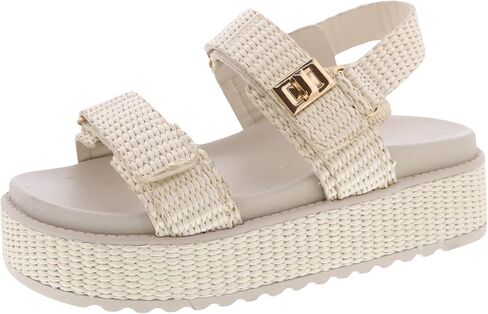 TruFox Women's Flat Sandals Comfort Adjustable Double Strap Slip on Molded Footbed in Saudi Arabia