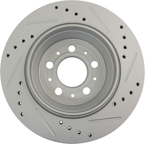 TRQ Rear Performance Brake Rotor Drilled Slotted Pair Set for 2002 Lincoln Blackwood / 1997-2002 Ford Expedition / 2004 Ford F150 Heritage / 1997-2003 Ford F150 / 1998-2002 Lincoln Navigator in Saudi Arabia