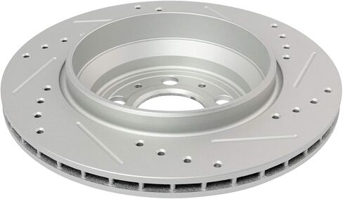 TRQ Rear Performance Brake Rotor Drilled Slotted Pair Set for 2002 Lincoln Blackwood / 1997-2002 Ford Expedition / 2004 Ford F150 Heritage / 1997-2003 Ford F150 / 1998-2002 Lincoln Navigator in Saudi Arabia