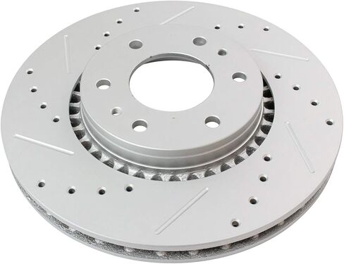 TRQ Rear Performance Brake Rotor Drilled Slotted Pair Set for 2002 Lincoln Blackwood / 1997-2002 Ford Expedition / 2004 Ford F150 Heritage / 1997-2003 Ford F150 / 1998-2002 Lincoln Navigator in Saudi Arabia